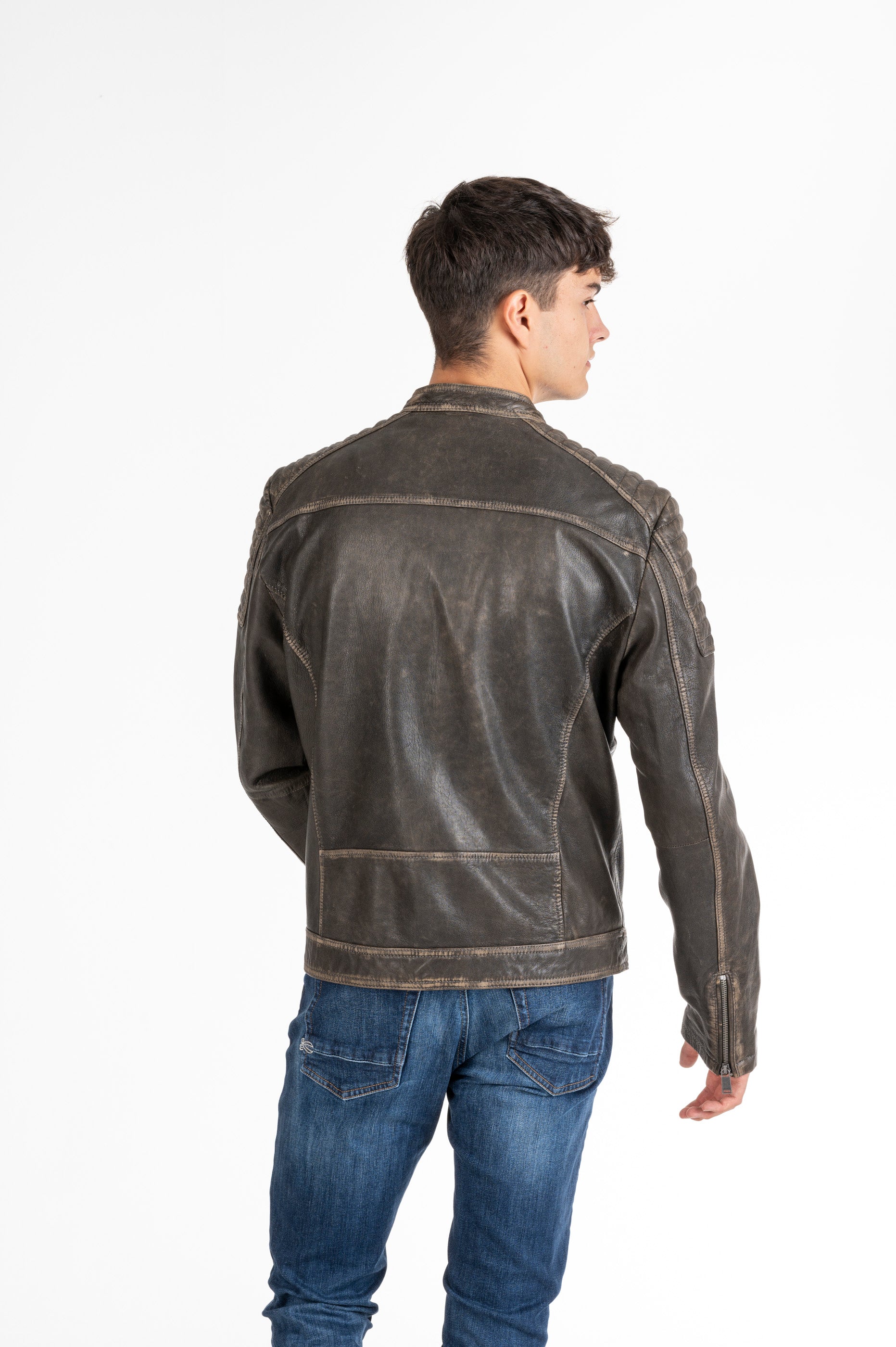 Leder-Bikerjacke Dev