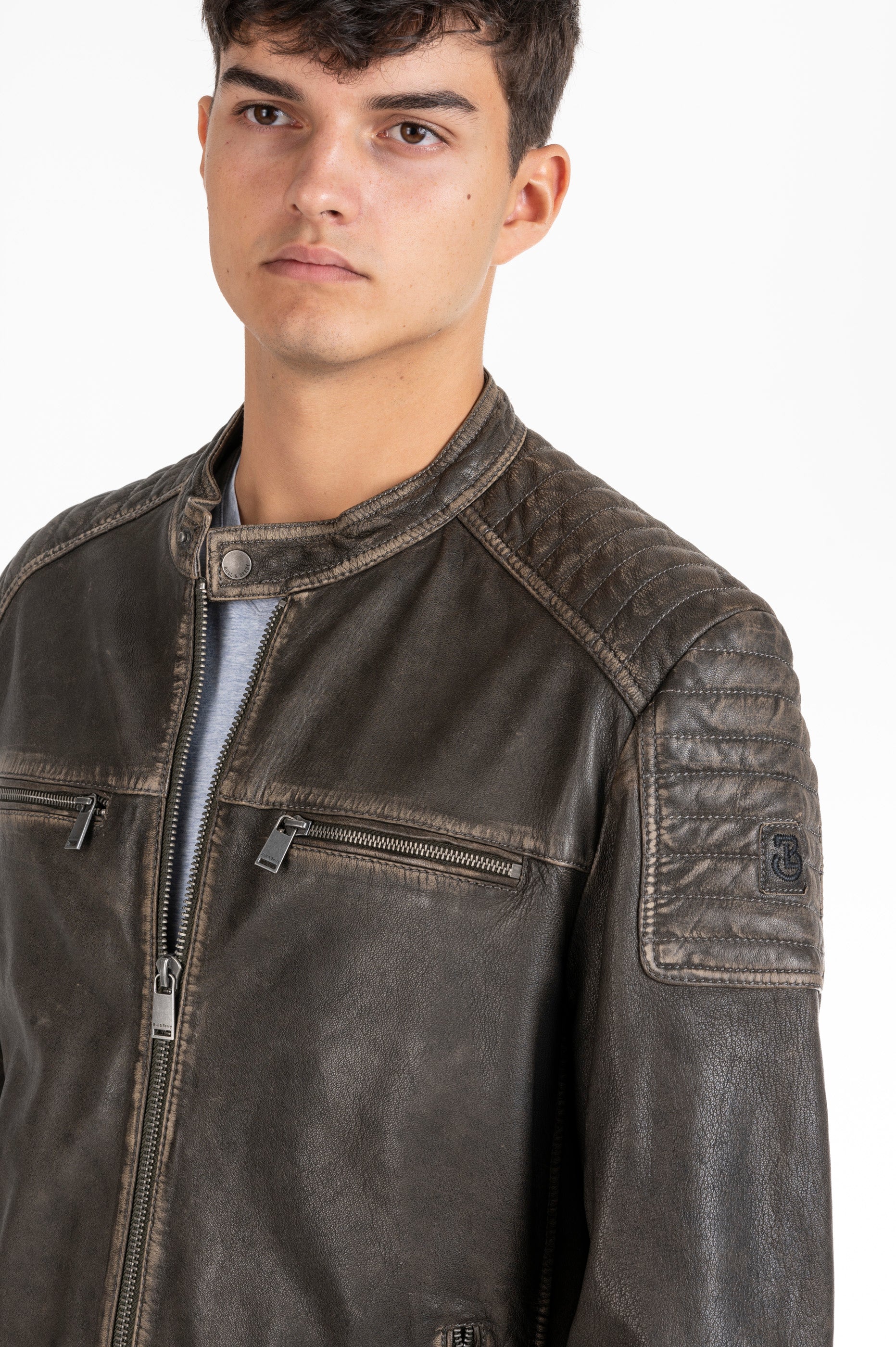 Leder-Bikerjacke Dev