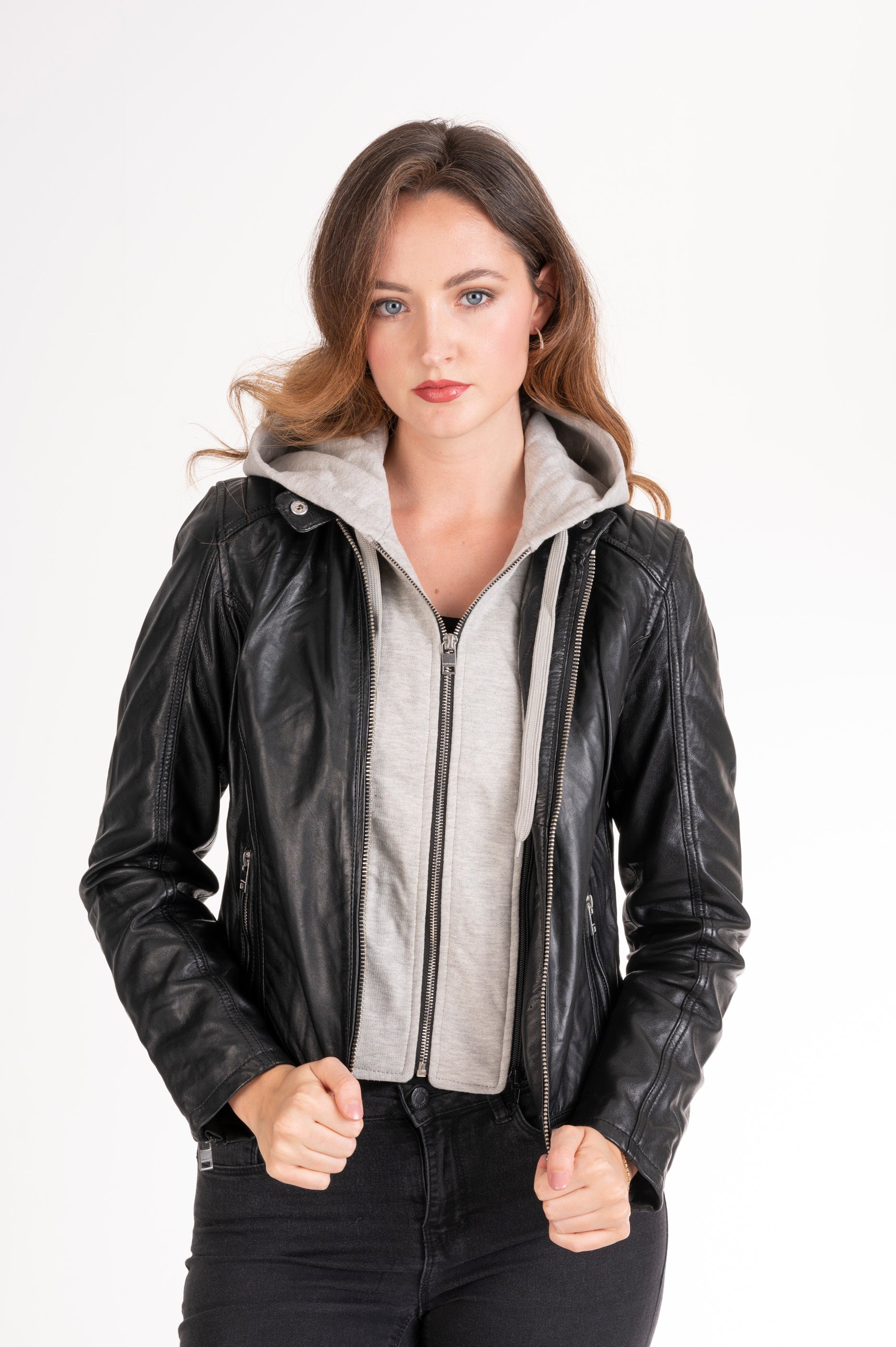 Leather jacket - Women's Diana Hood