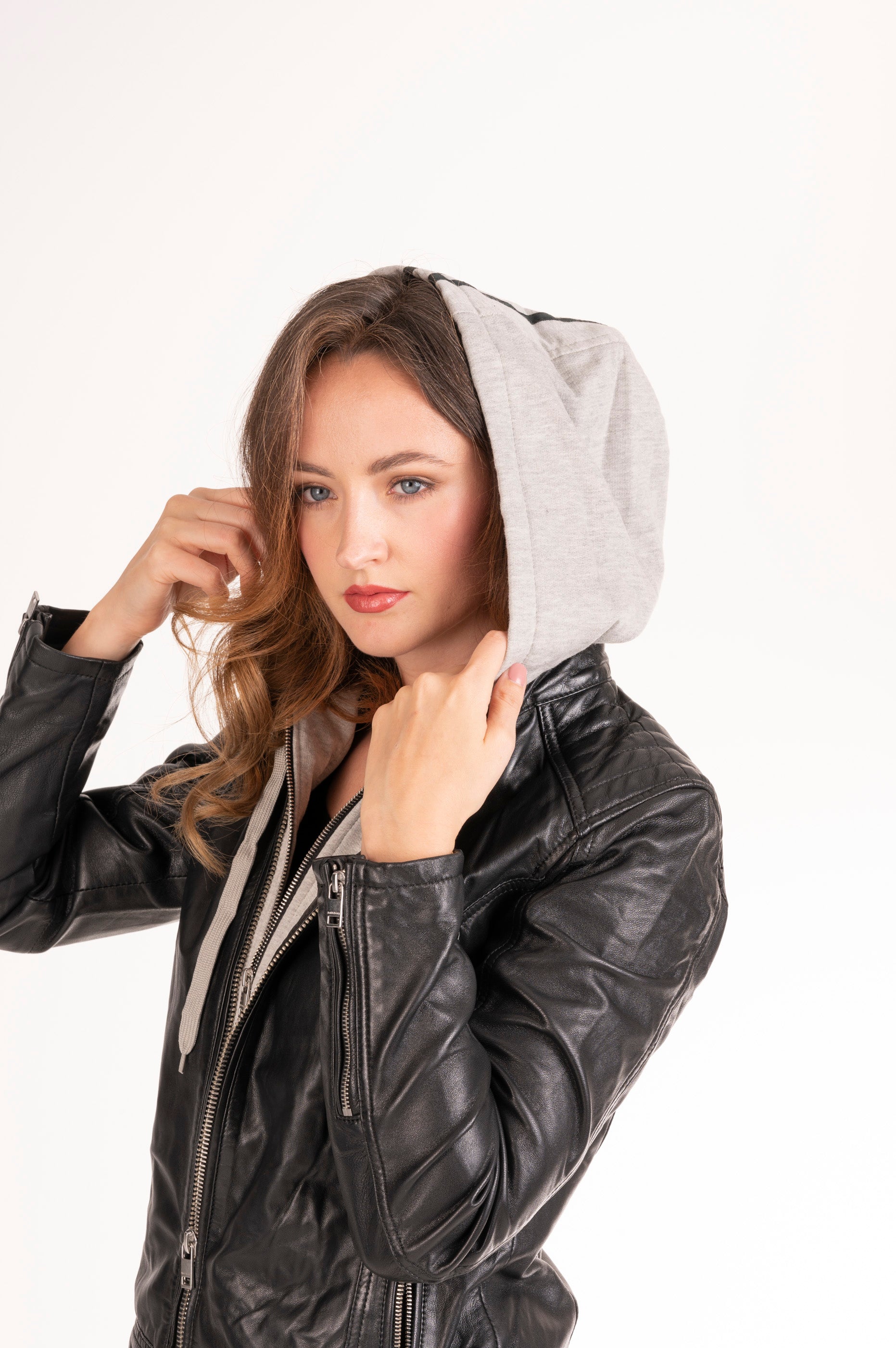 Leather jacket - Women's Diana Hood