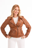 Leder- Bikerjacke Damen Julia