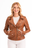Leder- Bikerjacke Damen Julia