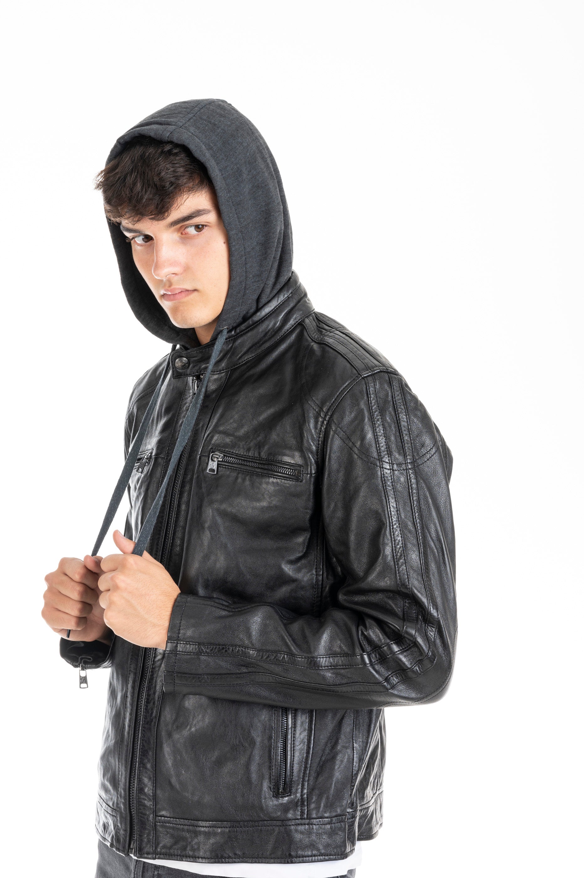 Lederjacke mit Kapuze Melvin