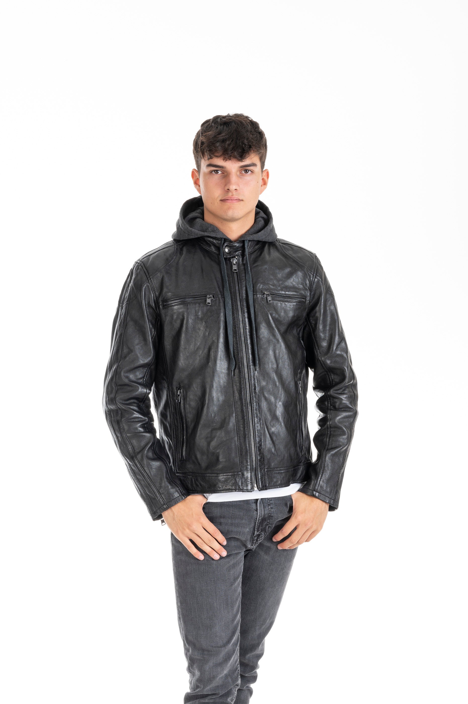 Lederjacke mit Kapuze Melvin