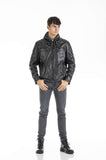Lederjacke mit Kapuze Nevio