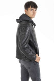 Lederjacke mit Kapuze Nevio