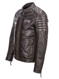 Bikerjacke aus Leder Nick mit Aufnäher