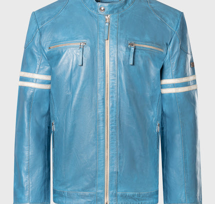 Leather Bomber Jacket College