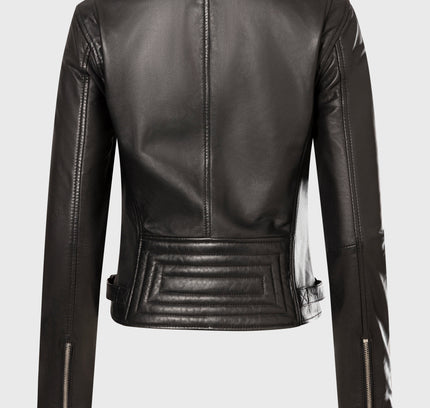 KATE- Biker lederjacke mit Reverskragen