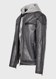 Melvin Lederjacke mit Kapuze