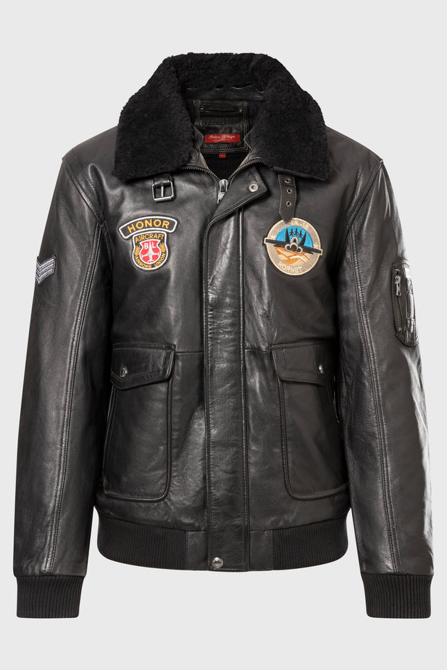 Lederjacke im Piloten-Stil