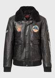 Lederjacke im Piloten- Stil