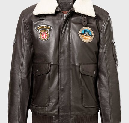 Lederjacke im Piloten-Stil