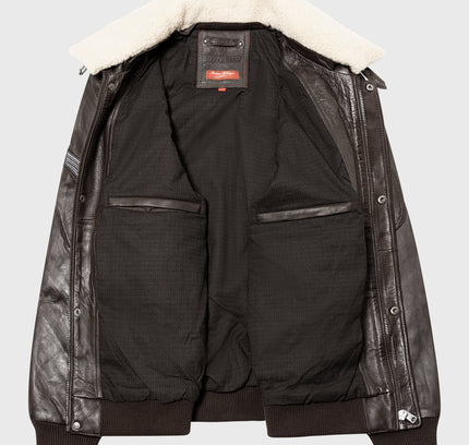 Lederjacke im Piloten-Stil