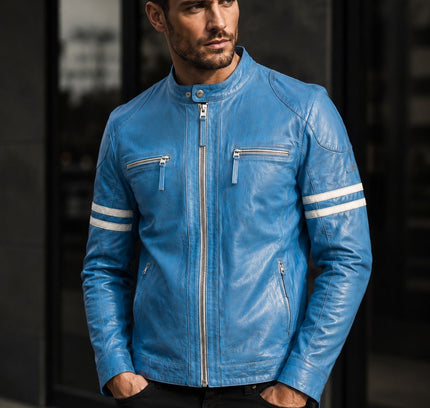 Leather Bomber Jacket College