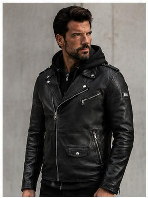 Leather biker jacket Harry