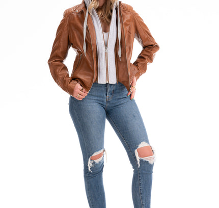 Lederjacke - Damen Diana Hood