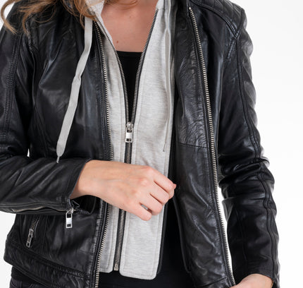 Leather jacket - Women's Diana Hood