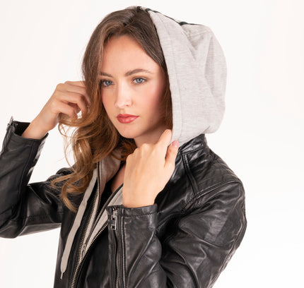 Leather jacket - Women's Diana Hood
