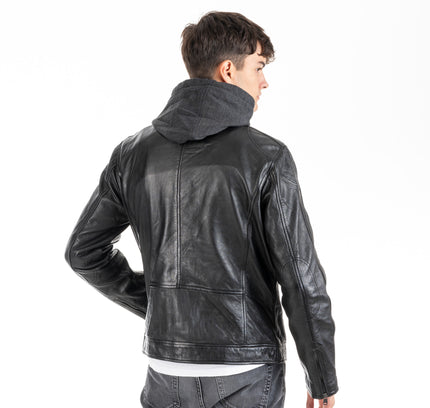 Melvin hooded leather jacket