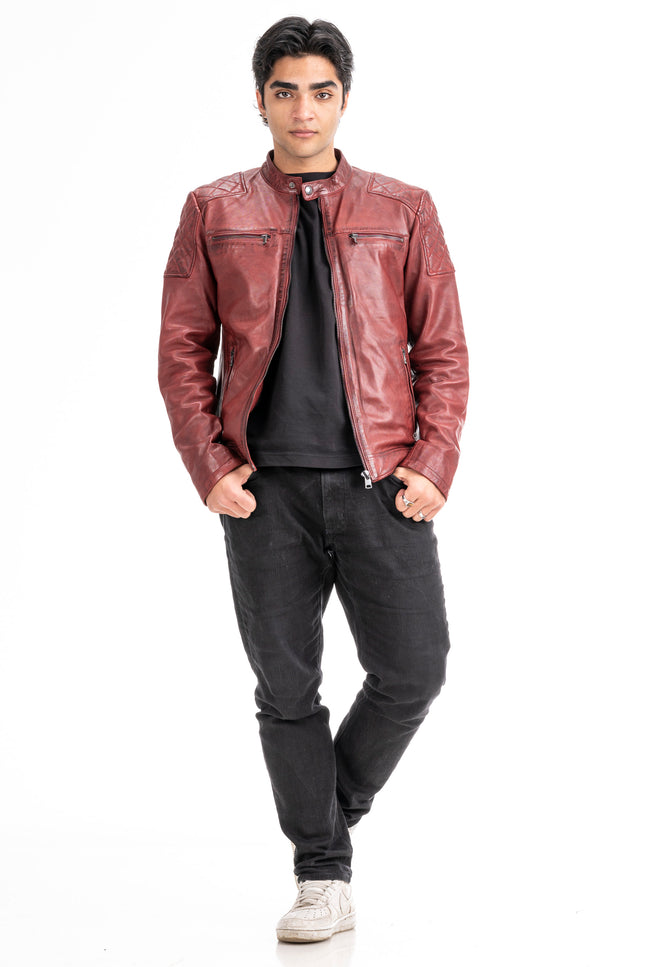 Musa leather biker jacket