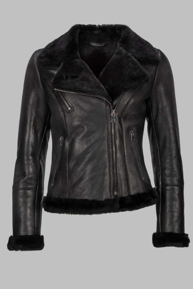 Bikerjacke aus Lammfell
