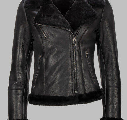 Bikerjacke aus Lammfell