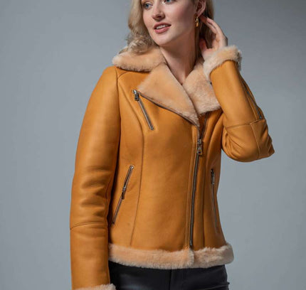 Bikerjacke aus Lammfell