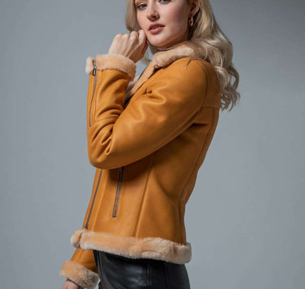 Bikerjacke aus Lammfell